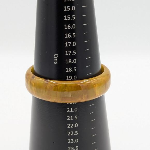 Vintage Butterscotch Marbled Bakelite 3/4" Wide Bangle Bracelet - Picture 5 of 7